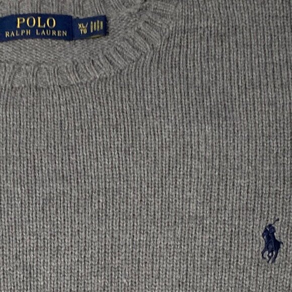 Ralph Lauren Oversized Crewneck Knit Sweater Light Gray Size XL - Picture 3 of 11